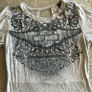 Harley Davidson women’s lightweight top w/rhinestones in the front Small NWT